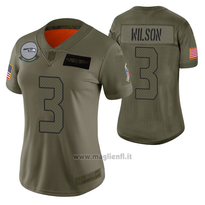 Maglia NFL Limited Donna Seattle Seahawks Russell Wilson 2019 Salute To Service Verde